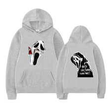(Gray,S)Scream Character Pattern Hoodie Winter Keep Warm Clothes Costumes Halloween
