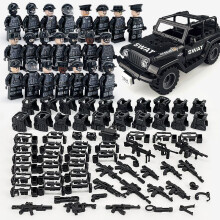 (Style A) Police Black Vehicle Building Blocks With 100200 Pieces For And Gift Play