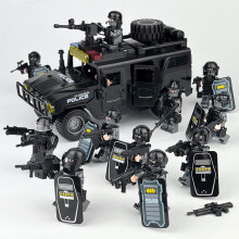 (Style G) Police Black Vehicle Building Blocks With 100200 Pieces For And Gift Play