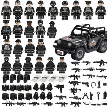 (Style B) Police Black Vehicle Building Blocks With 100200 Pieces For And Gift Play