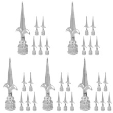 30Pcs Outdoor Silver Iron Fence Post Caps Decorative Railing Covers