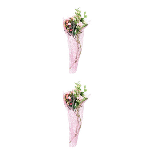 20Sheets Pink Bouquet Mesh Material for DIY Floral and Craft Projects