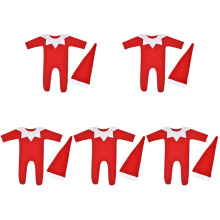 5Sets Red Baby Bodysuit Set for Newborn Xmas Party Photo Prop