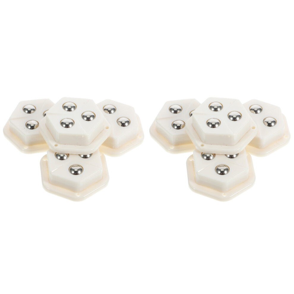 2Sets White Abs Mini Caster Wheels Self Adhesive 360 Swivel For Home 3683806160856