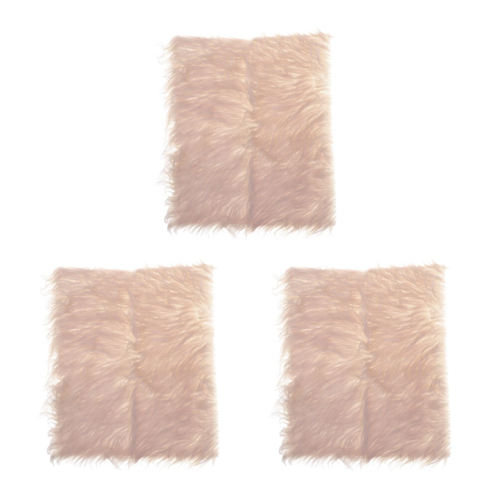 3Pcs Swaddle Blanket Fur Infant Baby Photography Cloths Beige Ohphcall
