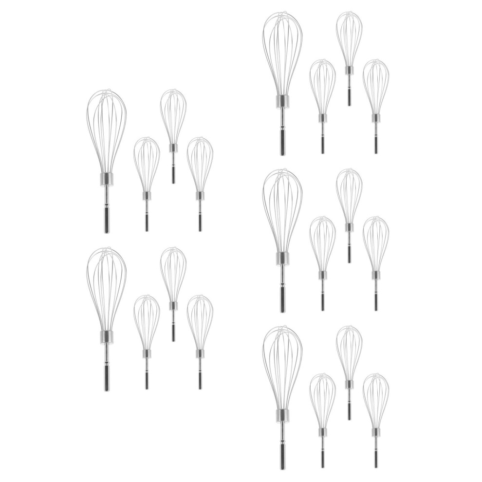 Vaguelly Silver 20Pcs Handheld Electric Hair Dye Stirrer Stainless Steel Mixer