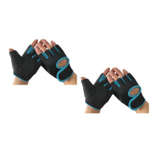 2Pcs Blue Cycling Gloves Half Finger for Gym Workout Anti-Skid Sports