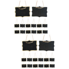 40Pcs Wooden Mini Chalkboard Signs for Business Hours and Notes