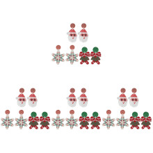12Pairs Decorative Drop Earrings Set Acrylic Metal Assorted Colors