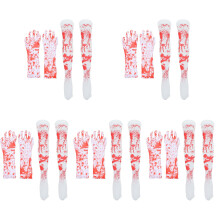 5Sets Breathable Blood Stockings Gloves Halloween Cosplay Supply Set