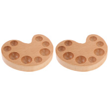 2Pcs Portable Wooden Watercolor Pigment Boxes with Lid for Art Storage
