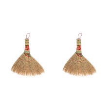 2Pcs Portable Small Hand Brooms Sorghum Straw Desktop Sweeping Brushes