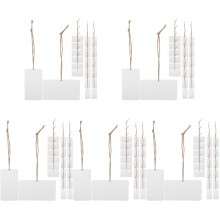 100Sets Writable Clear Acrylic Ornaments with Rope for Storage Bins