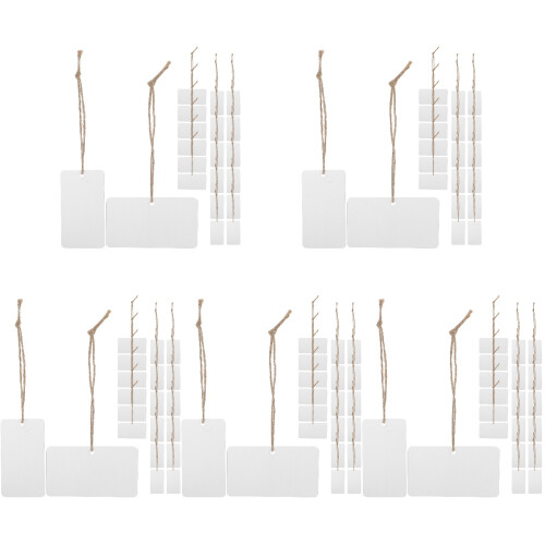 100Sets Writable Clear Acrylic Ornaments with Rope for Storage Bins