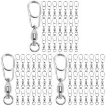 90Pcs Silver Fishing Ring Connectors Durable Stainless Steel for Bait