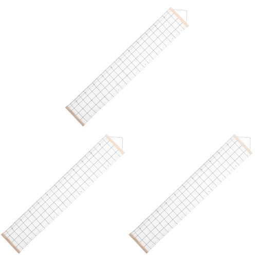 3Pcs Durable White Wood & Height Chart for Wall Decor