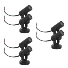 6Pcs Black LED Stage Spotlights Dual Red Party Lights Indoor