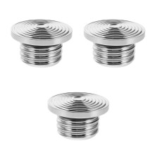 3Pcs Durable Silver Aluminum Motorcycle Tank Gas Caps Easy Install