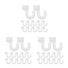 60Pcs White Plastic Rod Brackets for Closet Wardrobe Storage Hooks