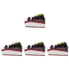 4Pcs Durable PVC Fake Slice Cake Models Multi Color Home Party Decor