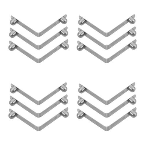 12Pcs Silver Walking Cane Holder Clip with Spring Clamp for Crutch Use
