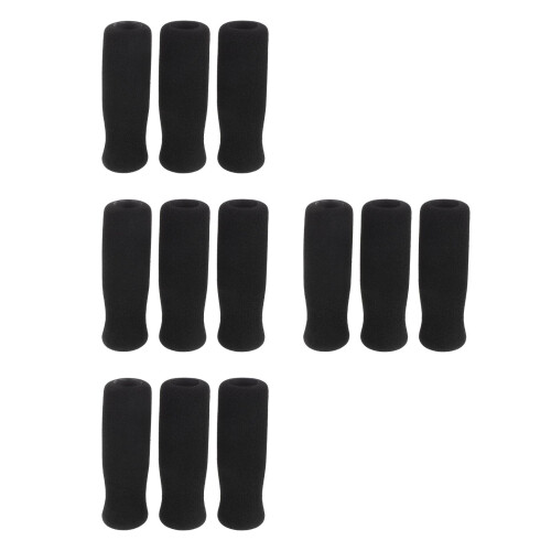 12Pcs Black Sponge Cane Hand Grip Replacement Lightweight Secure Hold