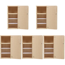 5Pcs Miniature Wooden Fridge Unpainted Mini Room Fridge for Dolls