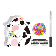 1Set Funny Cow Pinata Paper Toy with Confetti Fillers for Party Games