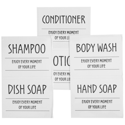 White PVC Shampoo Bottle Labels Waterproof for Home Organization 1