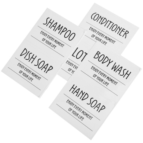 White PVC Shampoo Bottle Labels Waterproof for Home Organization 2