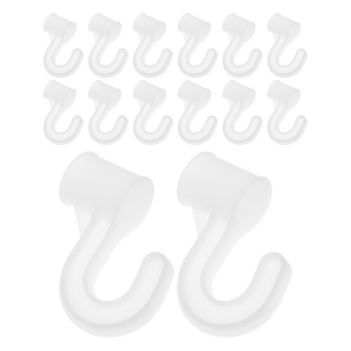 60Pcs White Plastic Rod Brackets for Closet Wardrobe Storage Hooks 1