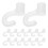 60Pcs White Plastic Rod Brackets for Closet Wardrobe Storage Hooks 3