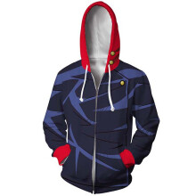 (Blue-Zip Hoodie,S)Men Anime Jujutsu Kaisen Hoodies Coat Pullover Sweatshirt Hooded Tops Jumper