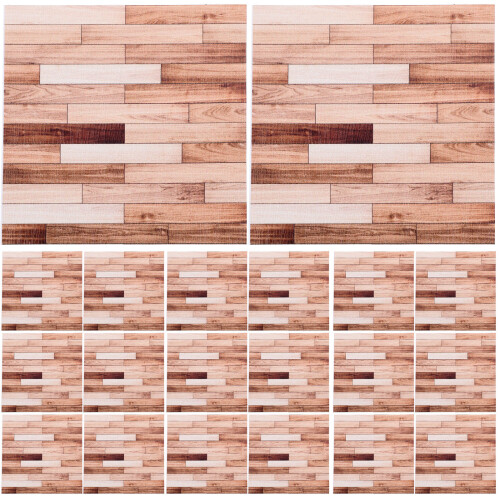 3Pcs Wood Grain PVC Tile Stickers Multi Color Removable Wall Decals 1
