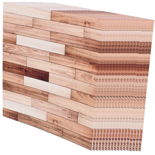 3Pcs Wood Grain PVC Tile Stickers Multi Color Removable Wall Decals 2