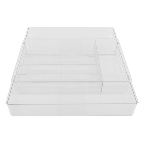2Pcs Acrylic Expandable Flatware Organizer Tray for Kitchen Drawer 1