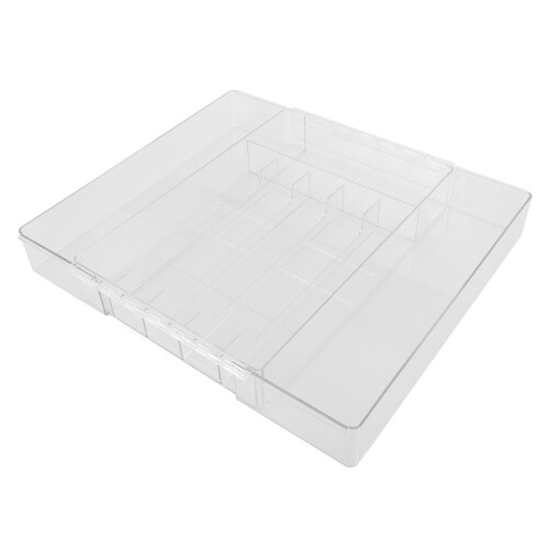 2Pcs Acrylic Expandable Flatware Organizer Tray for Kitchen Drawer 2