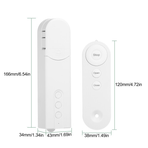 WiFi/Zigbee Motorized Blinds Drive with Remote, App Control, Timer, White