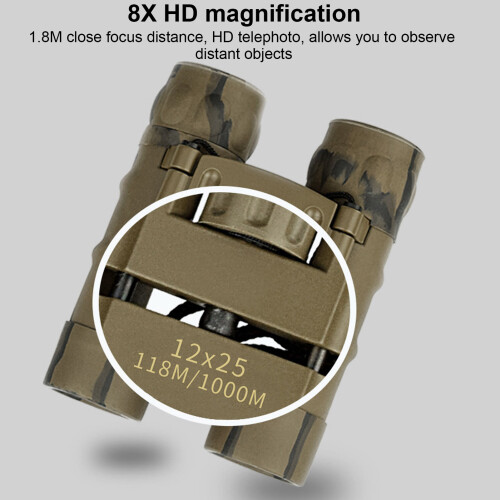 Binocolo compatto HD 12X25 con ingrandimento 8X per birdwatching e viaggi 2