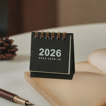 Calendário de mesa vintage 2026 com espiral removível