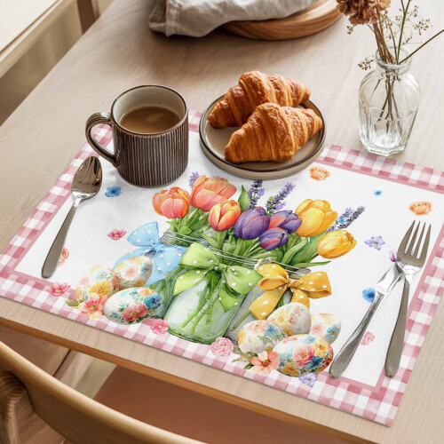 Tischsets mit Aquarellblumenmuster, 33 x 48 cm, 8er-Pack 2