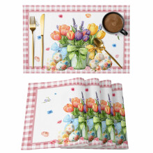 Placemats met aquarelbloemenmotief, 13x19 inch (33x48 cm), verpakking van 8 stuks.