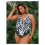 Women's Tankini Swimsuit Printed Square Neck Large Size 4