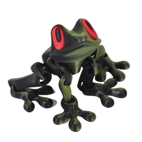 3D-geprinte beweegbare kikkerfiguur – 1 stuk