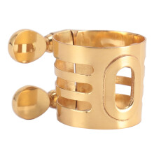 Gold Brass Soprano Sax Mouthpiece Ligature with Adjustable Screws