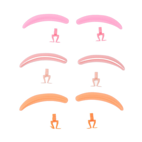 Ensemble de 3 séparateurs de cils en silicone réutilisables, couleur rose rouge 1