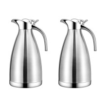 2Pcs Stainless Steel Insulated Thermal Bottle Vacuum Pot Silver