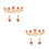 2Sets Rote Brautkrone Ohrstecker Hochzeit Schmuck Accessoires 1