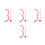 4Sets Roze Cupid En Pijl Foam Accessoires 4