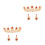 2Sets Rote Brautkrone Ohrstecker Hochzeit Schmuck Accessoires 5